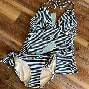 New Coastal Blue Tankini Tank Swimsuit Bathing Suit Swim